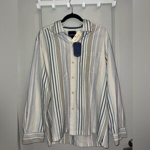 Tommy Bahama Blue and White Striped Shirt